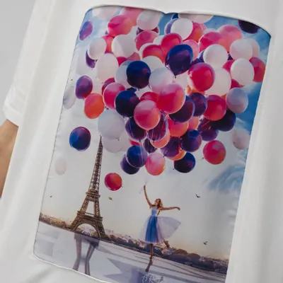 Prêt-à-porter - T-shirt Art Window « Les ballons ne se produisent pas beaucoup » - MARALETTO