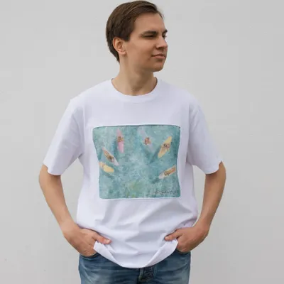 Apparel - Art Window T-Shirt “Waiting for Waves” - MARALETTO