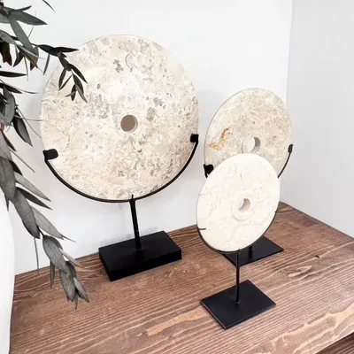 Decorative objects - Hari white discs - L - DESIGN TRIP