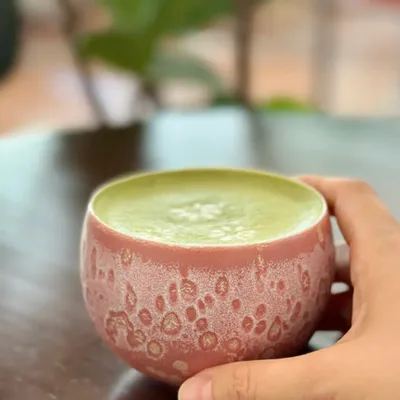 Mugs - Matcha Latte Cup | Frosted Rose - GLAZARA