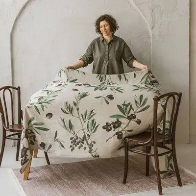 Nappes - Nappe en 100% lin lavé ǀ OLIVES - LINOROOM 100% LINEN TEXTILES