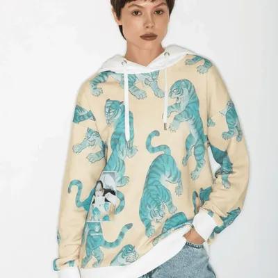 Apparel - All-Over Print Hoodie “White Heron” - MARALETTO