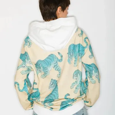 Apparel - All-Over Print Hoodie “White Heron” - MARALETTO