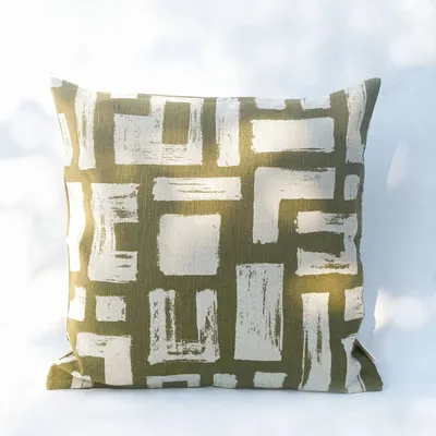Coussins textile - NO-MAD Vanya Cushion Cover in Cotton Linen with Screen Print Design - NO-MAD
