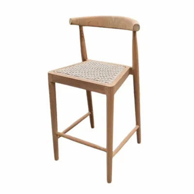 Chaises - AMBIA - Chaise haute de bar en teck et corde naturel - HYDILE