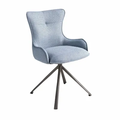 Chairs - Swivel chair in blue fabric - ANGEL CERDÁ