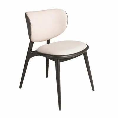 Chaises - Chaise en similicuir crème et gris foncé - ANGEL CERDÁ