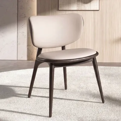 Chaises - Chaise en similicuir crème et gris foncé - ANGEL CERDÁ