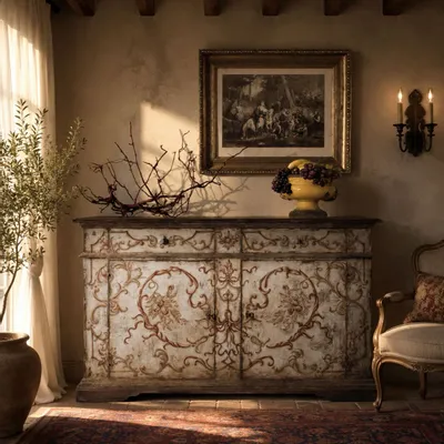 Sideboards - AP259/D2 - Hand-painted "Rinascimento" sideboard - INTERIORS ITALIA
