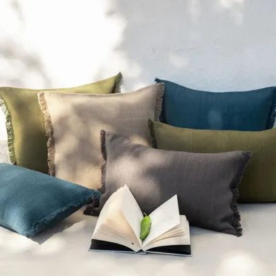 Coussins textile - NO-MAD Prerit Cushion Cover in Cotton Jute with Hand-Frayed Edges - NO-MAD