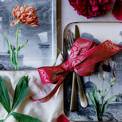 Decorative objects - Iris enamelled tray - PARADISIO IMAGINARIUM