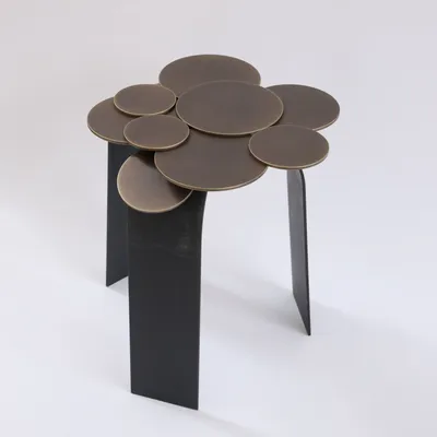 Tabourets pour collectivités - TABOURET SCULPTURE FLOWERS EN LAITON - STUDIO SOL LECCIA