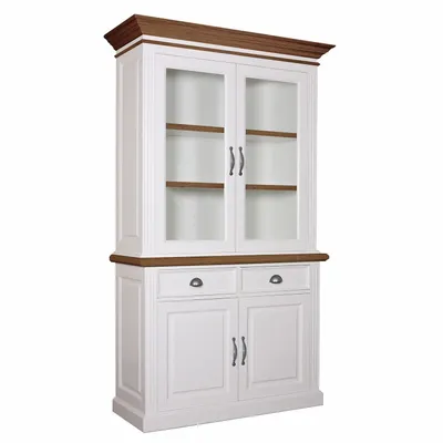Storage boxes - Vitrine Chic Oak 2x2 portes 2 tiroirs - XO INTERIORS