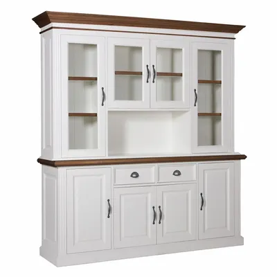 Storage boxes - Vitrine Chic Oak 2x4 portes 2 tiroirs - XO INTERIORS