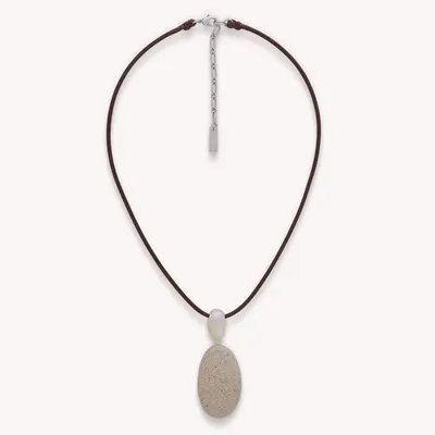 Bijoux - Collier court petit pendentif oval - Bora Bora - NATURE BIJOUX