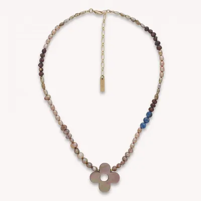 Bijoux - Collier simple pendentif nacre brune - Montmartre - NATURE BIJOUX