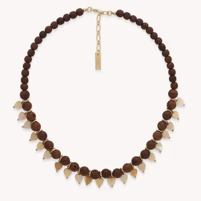 Bijoux - Collier court multipampilles coeurs nacre dorée - Wild Heart - NATURE BIJOUX