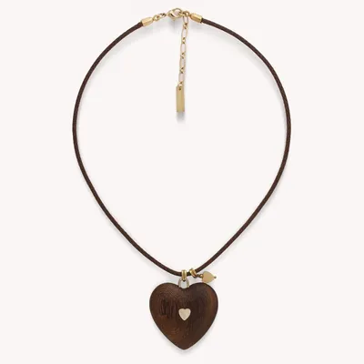 Bijoux - Collier pendentif coeur bois - Wild Heart - NATURE BIJOUX