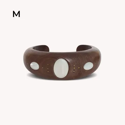 Jewelry - Medium rigid bracelet with 3 shell cab - Oman - NATURE BIJOUX