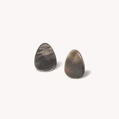 Bijoux - Boucles d'oreilles puces nacre noire petit modèle - Sumida - NATURE BIJOUX