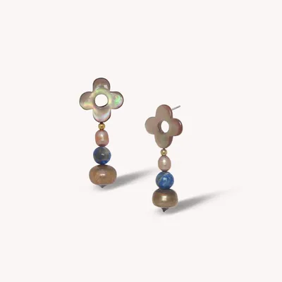 Bijoux - Boucles d'oreilles poussoir petit modèle et pampille - Montmartre - NATURE BIJOUX