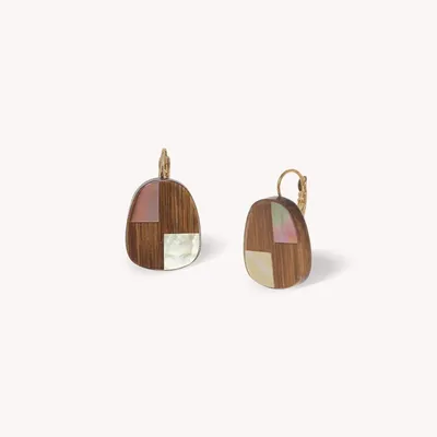 Bijoux - Boucles d'oreilles dormeuses carré petit modèle - Kamakura - NATURE BIJOUX