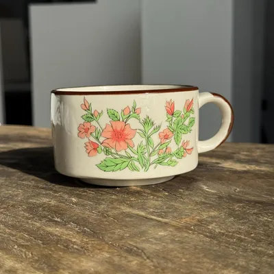 Tasses et mugs - Petite tasse mouchetée en grès made in Korea à motif de fleurs H7 D11 - OFFICE OBJETS