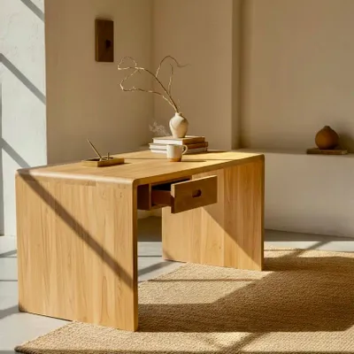 Desks - Noha large teak desk - BALINAISA