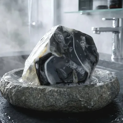 Savons - Savon SoaProcks Onyx noir 170 gr - SOAPROCKS