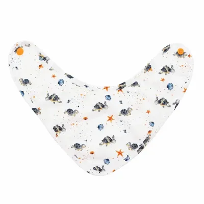 Kids accessories - Bandana Bib - Turtles and Seashells - POP ET SES FRÈRES