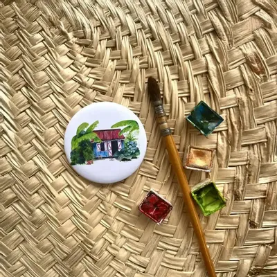 Children's decorative items - Magnet La Case Créole Toit Rouge - POP ET SES FRÈRES