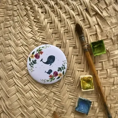Children's decorative items - Magnet - La Baleine, Le Baleineau et les Fleurs - POP ET SES FRÈRES