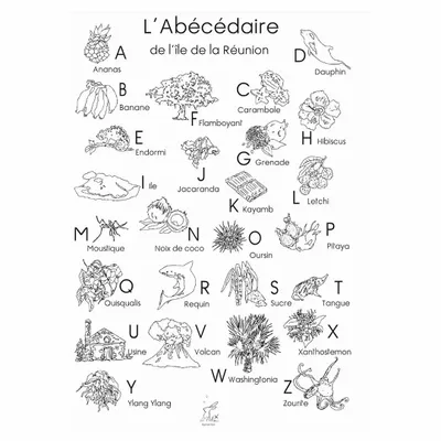 Children's decorative items - Poster alphabet - Plastifiée À Colorier - POP ET SES FRÈRES