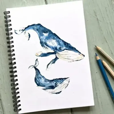Stationery - Notebook - Les Baleines Océan - POP ET SES FRÈRES