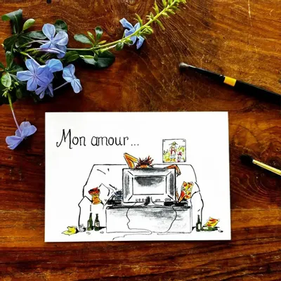 Card shop - Postcard Toi Mon Amour - Tv - POP ET SES FRÈRES
