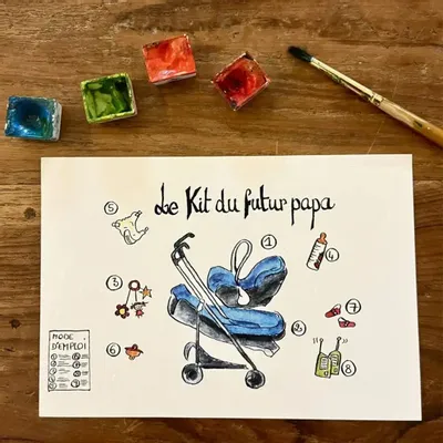 Card shop - Baby postcard - Kit Futur Papa - POP ET SES FRÈRES