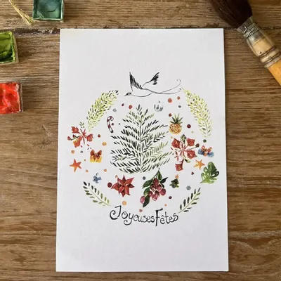 Card shop - Xmas postcard - La Couronne de Noël - POP ET SES FRÈRES