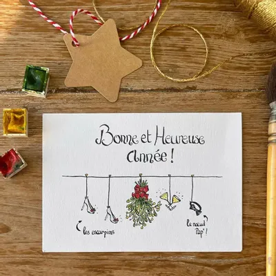 Carterie - Carte Postale Bonne Année - Escarpin et Noeud Pap - POP ET SES FRÈRES