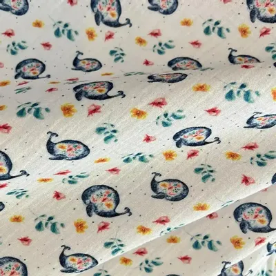 Fabrics - Muslim cotton fabric - La Baleine et les Fleurs - POP ET SES FRÈRES