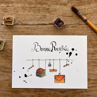 Card shop - Postcard Bonne Rentrée - POP ET SES FRÈRES