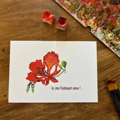 Card shop - Postcard Toi Mon Amour - Mon Flamboyant Amour - POP ET SES FRÈRES