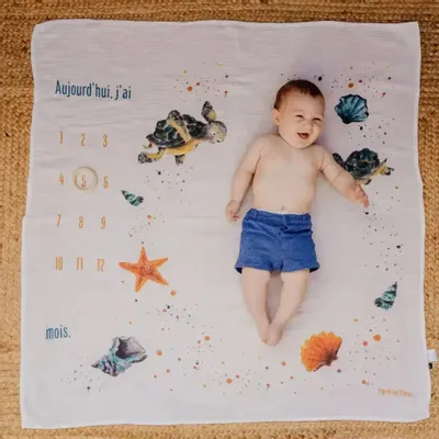 Accessoires enfants - Carré Photo - Les Tortues et les Coquillages - POP ET SES FRÈRES