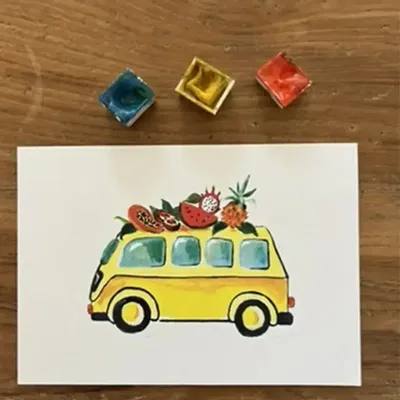 Carterie - Carte Postale - Le Van Jaune - POP ET SES FRÈRES