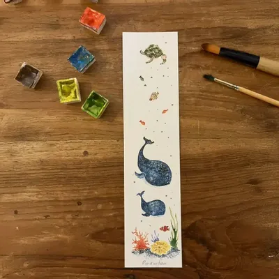 Card shop - Bookmark - Les Baleines - POP ET SES FRÈRES