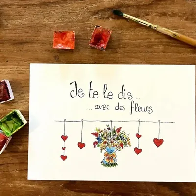 Card shop - Postcard Je Te Le Dis Avec Des Fleurs - POP ET SES FRÈRES