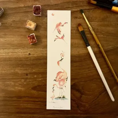 Carterie - Marque Page La Famille Flamants Roses - POP ET SES FRÈRES