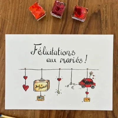 Carterie - Carte Postale Felicitations Aux Mariés - POP ET SES FRÈRES