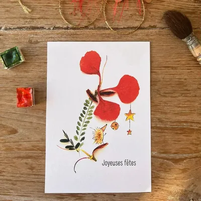 Carterie - Carte Postale Noël - Le Tangue et Fleur de Flamboyants - POP ET SES FRÈRES