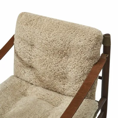 Design objects - ARMCHAIR 'LODGE' CAMEL FAKE SHEEPSKIN - FANCY