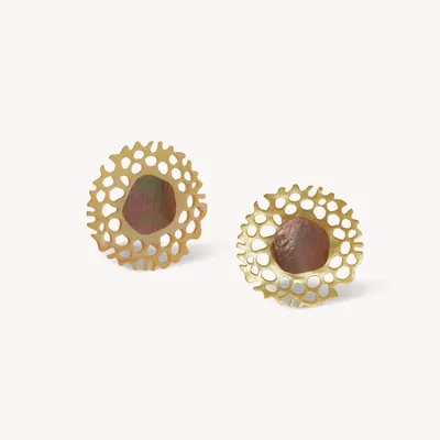 Jewelry - Y-MOP openwork studs earrings - Corallium - NATURE BIJOUX